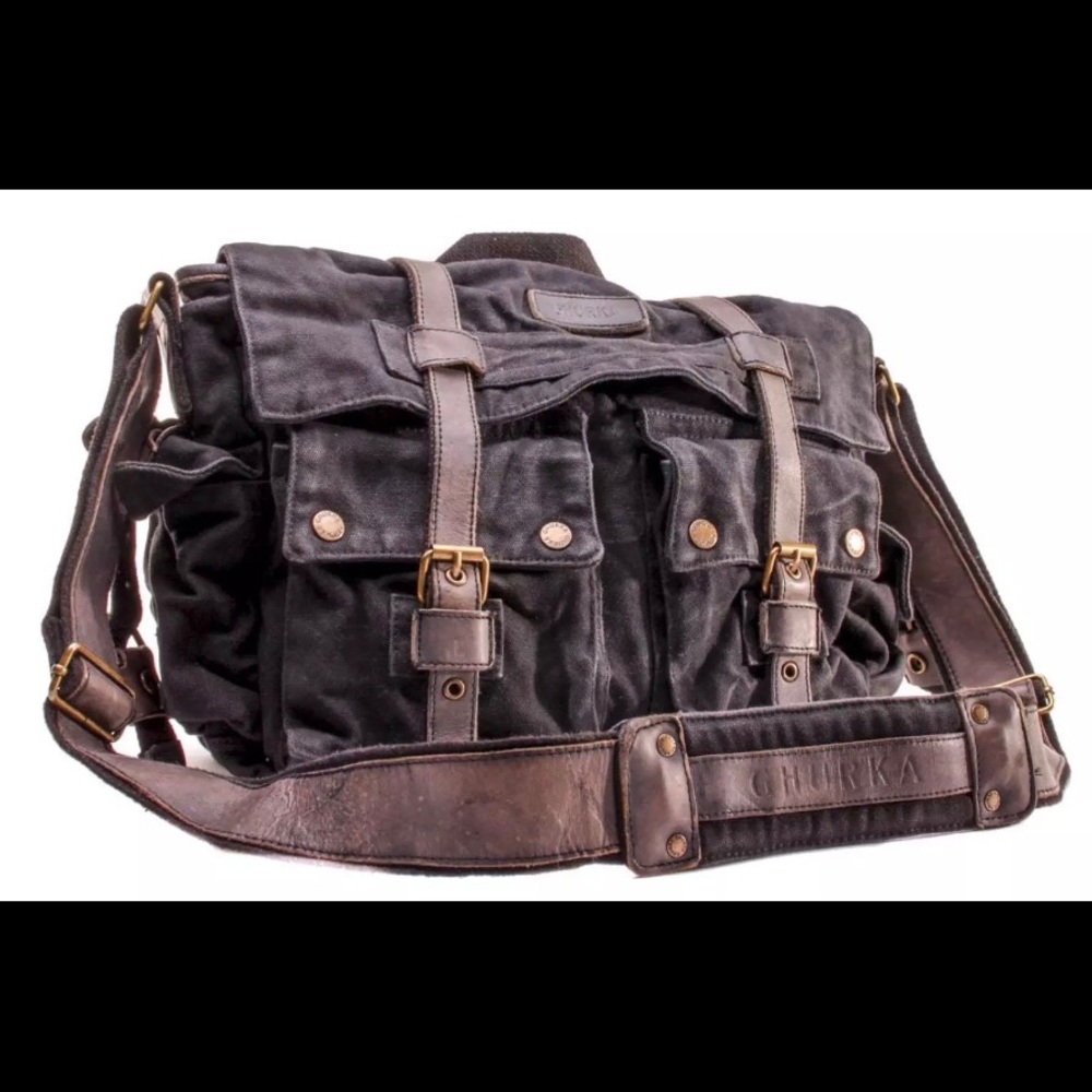 Ghurka Weather Canvas Messenger Bag Brown